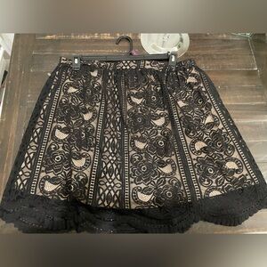 Xhilaration Black Lace Floral Mini Skirt